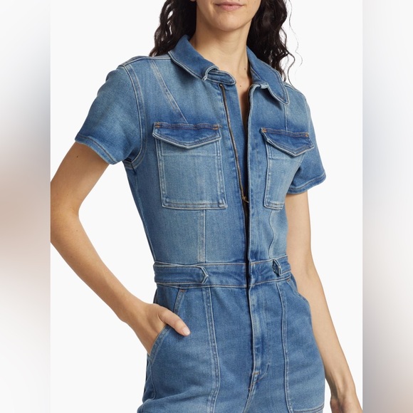 ‼️RARE‼️🎸Good American🎸🔥NWT🔥Fit For Success Stretch Demom Jumpsuit—4 - Picture 5 of 16